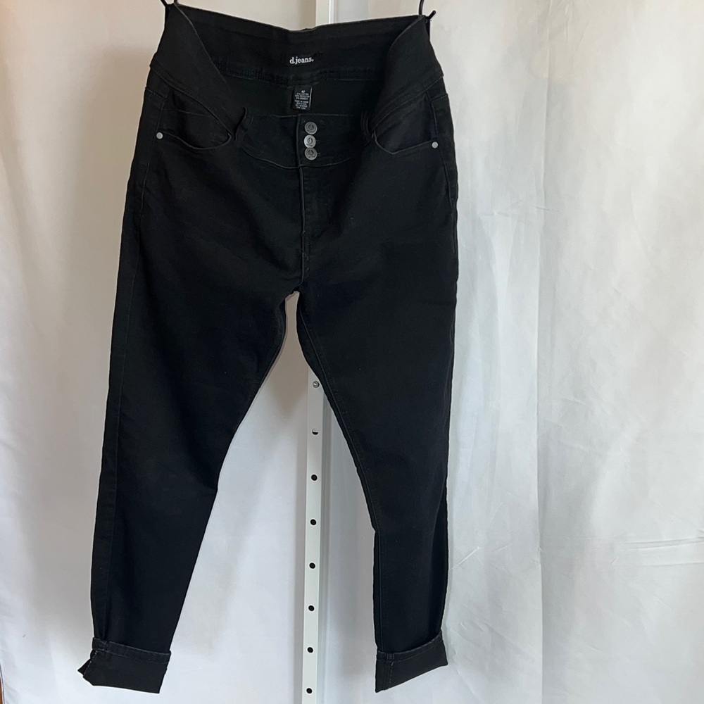 d. jeans Charcoal Three Button-Up Pants